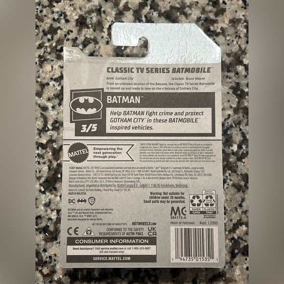 Hot Wheels Batman Classic TV Series Batmobile New in Package - Picture 3 of 5